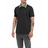 Replay Men's Piqué Polo Shirt with Contrasting-colored Edges