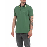 Replay Men's Piqué Polo Shirt with Contrasting-colored Edges