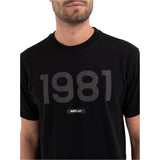 Replay Men's Crewneck T-shirt in Jersey with Embossed Print