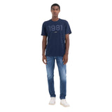 Replay Men's Crewneck T-shirt in Jersey with Embossed Print