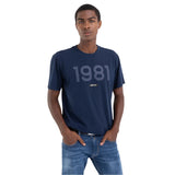 Replay Men's Crewneck T-shirt in Jersey with Embossed Print