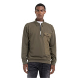 Replay Men's Polo Sweatshirt in Stretch Fabric