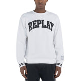 Replay Men's Sweatshirt with Striped Edges and Appliques
