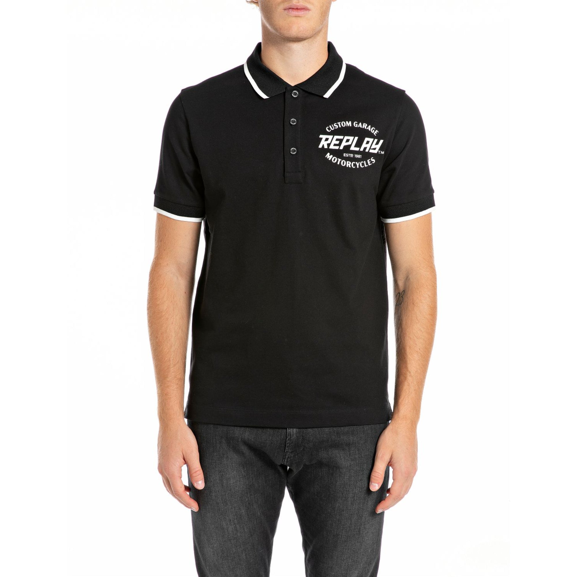 Replay Men's Polo Stretch Cotton Pique Shirt | All Clothing | GCC | Men | Men's Polo Shirt | Mens | Mens Fashion Replay Men's Polo Stretch Cotton Pique Shirt | All Clothing | GCC | Men | Men's Polo Shirt | Mens | Mens Fashion