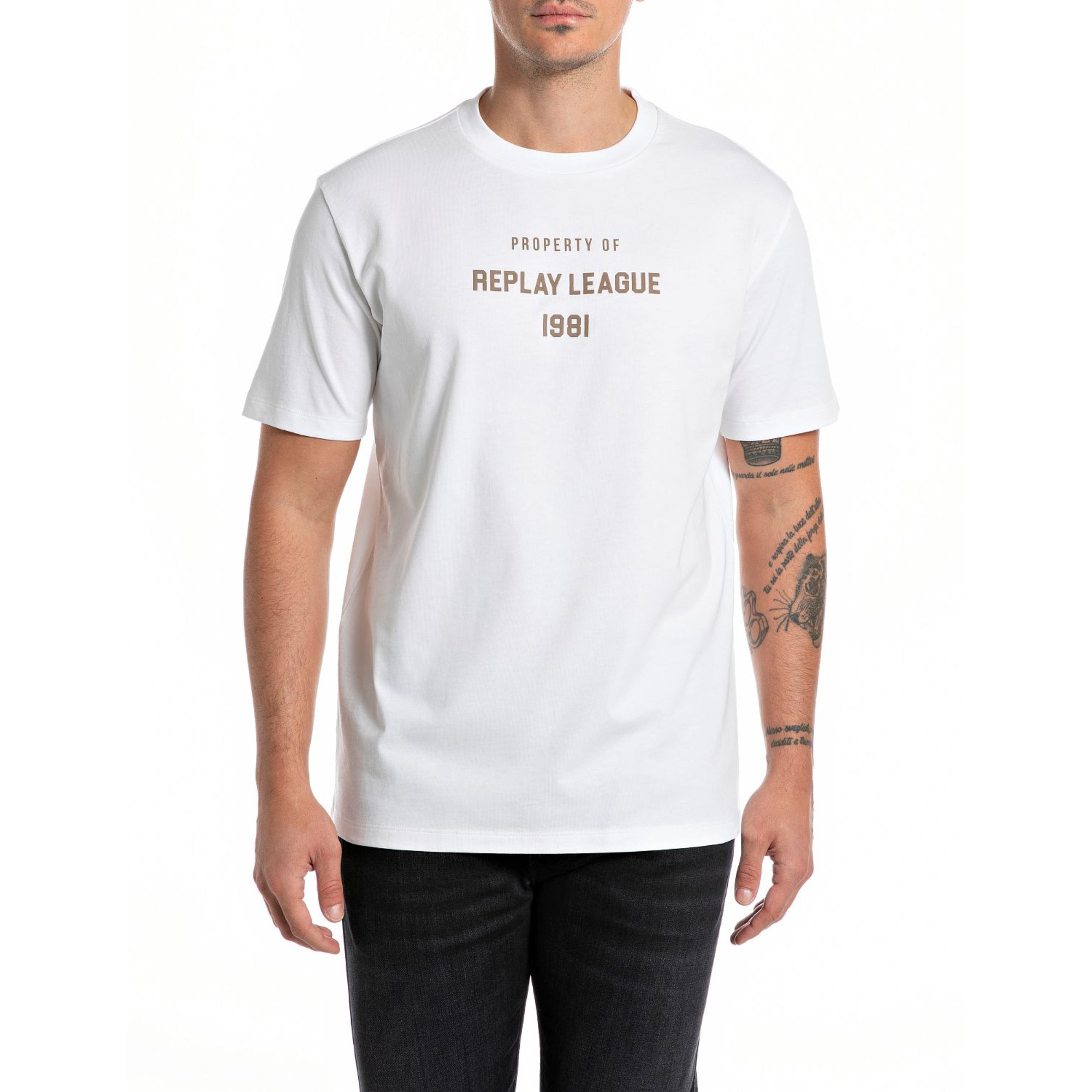 Replay Men's Jersey T-shirt With Lettering | All Clothing | GCC | Men | Mens | Mens Fashion | Spring Festival | Tops & T-Shirts Replay Men's Jersey T-shirt With Lettering | All Clothing | GCC | Men | Mens | Mens Fashion | Spring Festival | Tops & T-Shirts