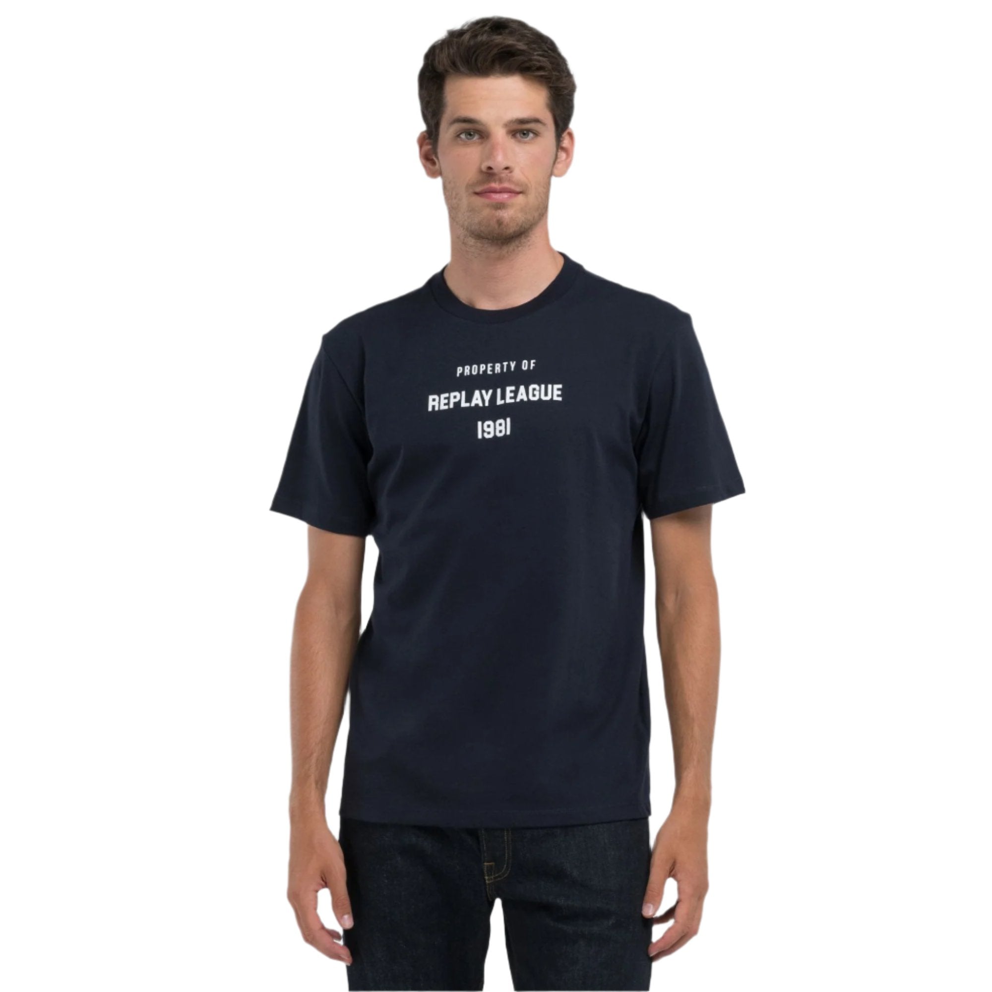 Replay Men's Jersey T-shirt With Lettering | All Clothing | GCC | Men | Mens | Mens Fashion | Spring Festival | Tops & T-Shirts Replay Men's Jersey T-shirt With Lettering | All Clothing | GCC | Men | Mens | Mens Fashion | Spring Festival | Tops & T-Shirts