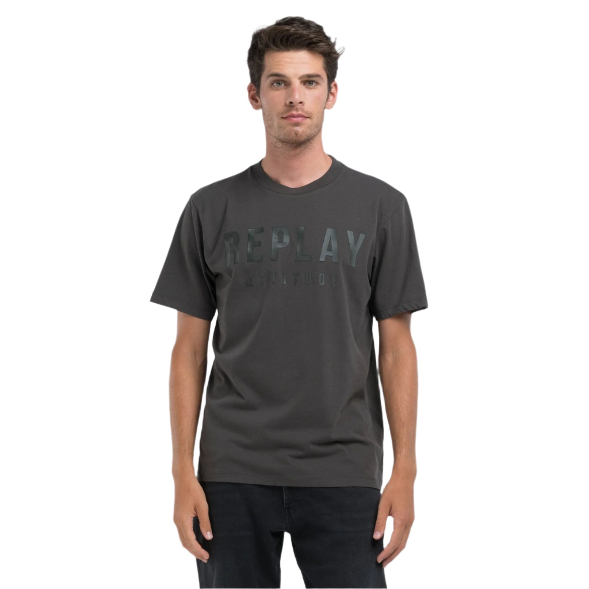Replay Men's Jersey T-shirt With Lettering | All Clothing | GCC | Men | Mens | Mens Fashion | Spring Festival | Tops & T-Shirts Replay Men's Jersey T-shirt With Lettering | All Clothing | GCC | Men | Mens | Mens Fashion | Spring Festival | Tops & T-Shirts