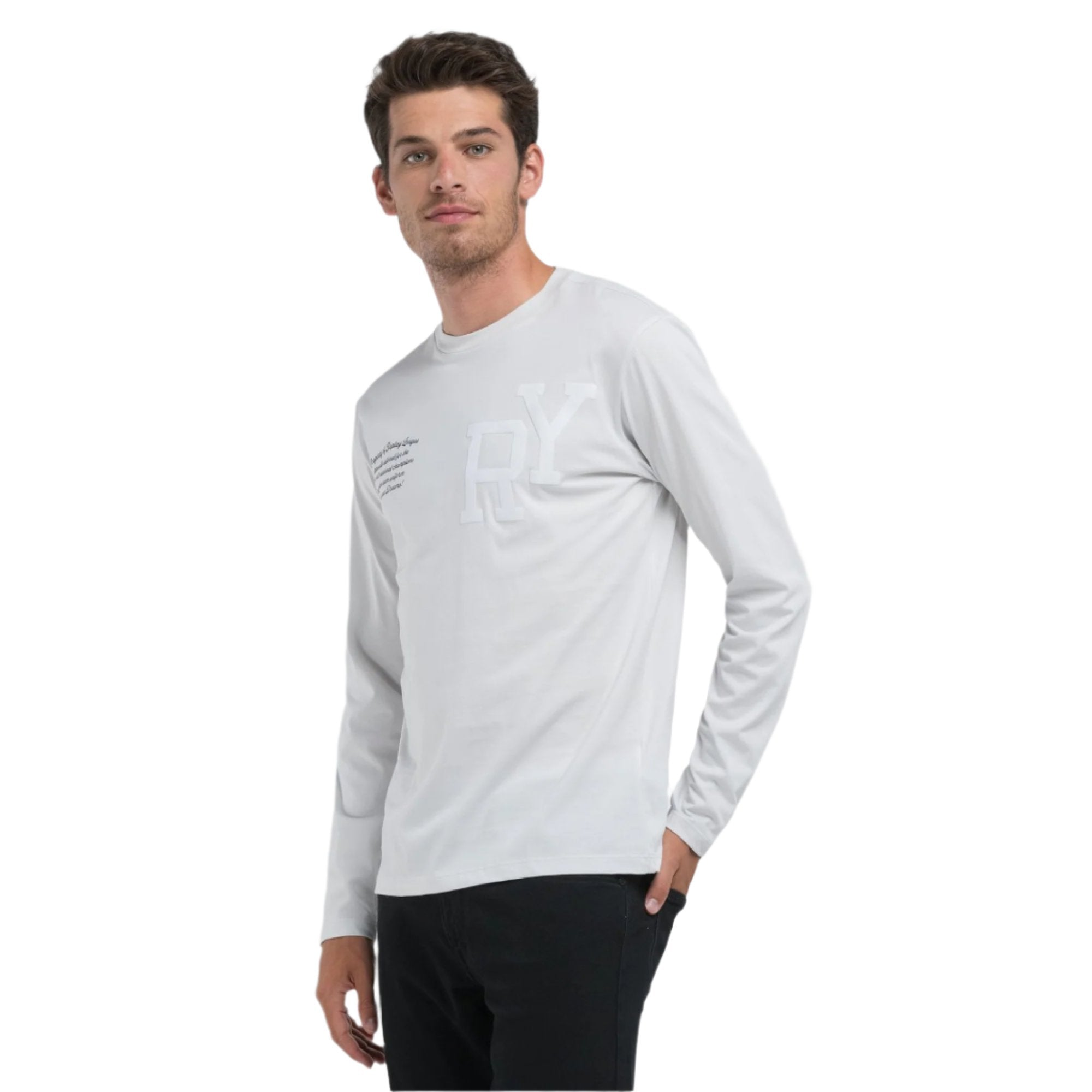 Replay Men's Long Sleeve T-shirt With Lettering | All Clothing | GCC | Men | Mens | Mens Fashion | Tops & T-Shirts Replay Men's Long Sleeve T-shirt With Lettering | All Clothing | GCC | Men | Mens | Mens Fashion | Tops & T-Shirts