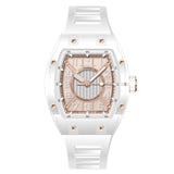 Monteva Oval Gents Watch with White Rubber Strap