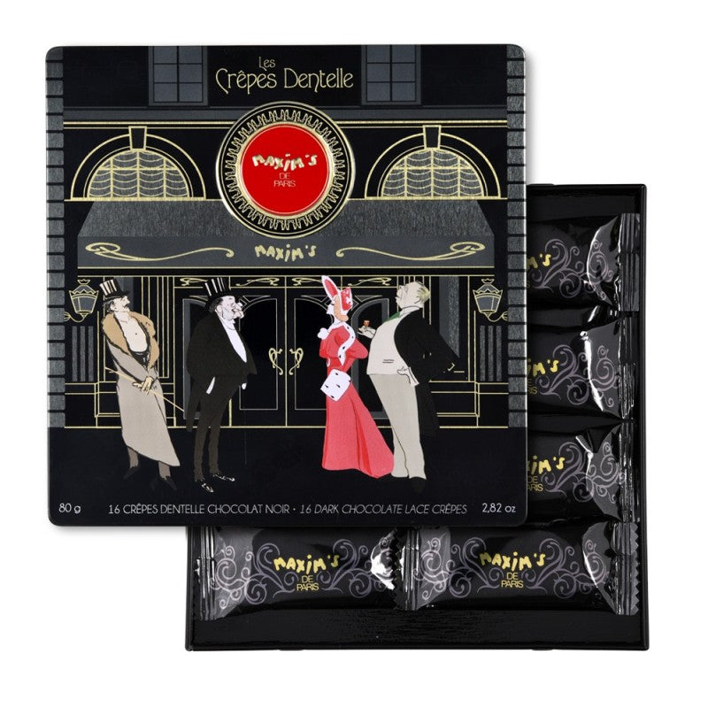 Maxim's 16 Dark Chocolate Lace Crepes in Tin 80g | Chocolates | Chocolates & Biscuits Maxim's 16 Dark Chocolate Lace Crepes in Tin 80g | Chocolates | Chocolates & Biscuits