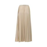 Max Mara Women's Long Beige Pleated Maxi Skirt