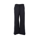 A front view of Max Mara high-waisted wide-leg trousers in black, featuring a clean waistband and concealed closure on a white background.