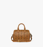 The back of the Ella bag showing the continuous monogram print and the detachable black leather crossbody strap.