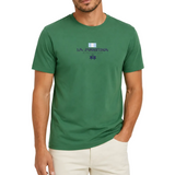Green short-sleeved crew neck T-shirt with 'LA MARTINA BUENOS AIRES' text, flag, and polo player emblem on the chest.