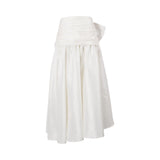 Maison Darine Women's Midi Skirt with Asymmetric Bow Detail