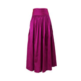 Maison Darine Women's Fuchsia Flowing Maxi Skirt