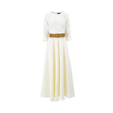 Maison Darine Women's Off-White Dress with Embellished Belt