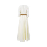 Maison Darine Women's Off-White Dress with Embellished Belt