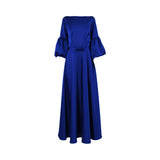 Maison Darine Women's Royal Blue Dress with Dramatic Sleeves