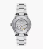 Fossil Heritage Unisex Black Dial Stainless Steel Automatic Watch