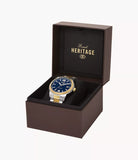 Fossil Heritage Automatic Gents Blue Dial Two-Tone Stainless Steel Watch