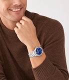Fossil Heritage Automatic Gents Blue Dial Stainless Steel Watch