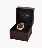 Fossil Heritage Unisex Automatic Rose Gold-Tone Stainless Steel Watch