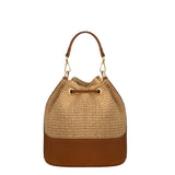 Piumelli Women's MEG Straw and Dollaro Leather Polyester Lining Handbag