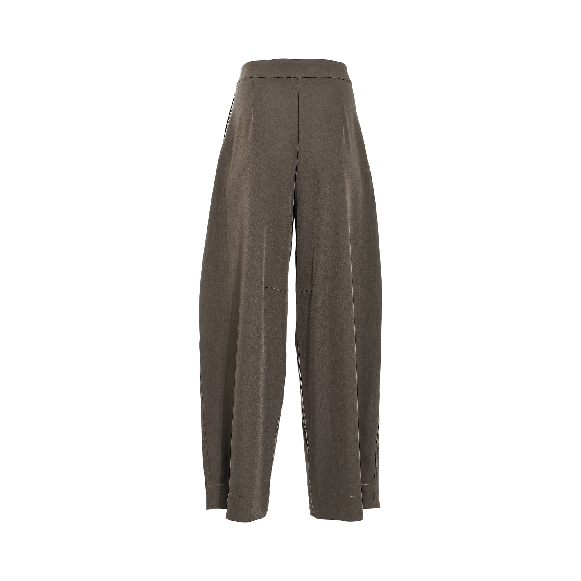 Fango wide-leg trousers with a high waist, flat waistband, and a subtle textured fabric. The legs drape loosely.