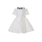 Mimisol Kids Girl's Elegant Gold Mesh Dress with Glittering Accents