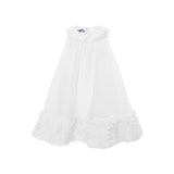 Mimisol Kids Girl's Cream Organza Sleeveless Dress with Sequin Hem