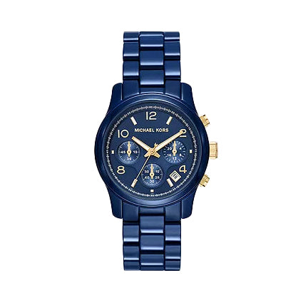 Michael Kors Runway Women's Chronograph Navy-Coated Stainless Steel Watch | Fashion Watches | GCC | Women | Womens | Womens Watches Michael Kors Runway Women's Chronograph Navy-Coated Stainless Steel Watch | Fashion Watches | GCC | Women | Womens | Womens Watches