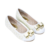 Michael Kors Kids Girls Kenya Lock Metal Accent Ballerinas
