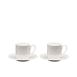 Missoni Home Zigzag White Luxury Box Cups & Saucers Coffee Set 2 Pcs