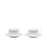 Missoni Home Zigzag White Luxury Box Tea Cups & Saucers Set 2 Pcs