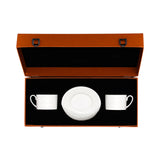 Missoni Home Zigzag White Luxury Box Tea Cups & Saucers Set 2 Pcs