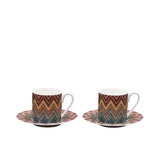 Missoni Home Zigzag Jarris Coffee Cups & Saucers Luxury Box Set 2 Pcs
