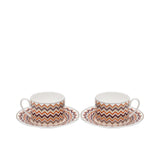 Missoni Home Ceramic Luxury Box of 2 pcs of Saucers & Tea Cups