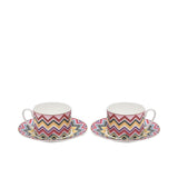 Missoni Home Ceramic Luxury Saucers & Tea Cups Set of 2 Pcs