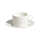 Missoni Home Zigzag White Luxury Box Tea Cups & Saucers Set 2 Pcs