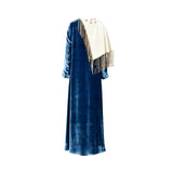 Capture the essence of regal sophistication with this architectural velvet gown from MIJAD FASHION.
