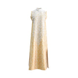 Mijade Fashion Women's Gold & Off-white Long Dress