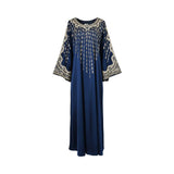 Mijade Women's Blue -Gold Farasha Jalabiya