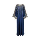 Mijade Women's Blue -Gold Farasha Jalabiya
