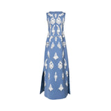 Mijade Fashion Women's Blue & White Long Dress