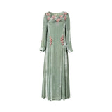 Mijade Fashion Women's Enchanted Floral Velvet Jalabiya