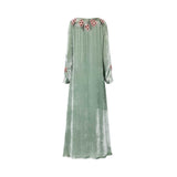 Mijade Fashion Women's Enchanted Floral Velvet Jalabiya