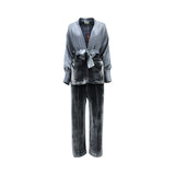 Mijade Fashion Women's Royal Blue-Grey Blazer & Trouser