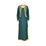 Mijade Fashion Green & Mustard Moroccan Dress Set