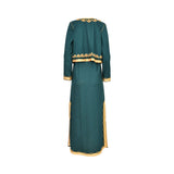 Mijade Fashion Green & Mustard Moroccan Dress Set